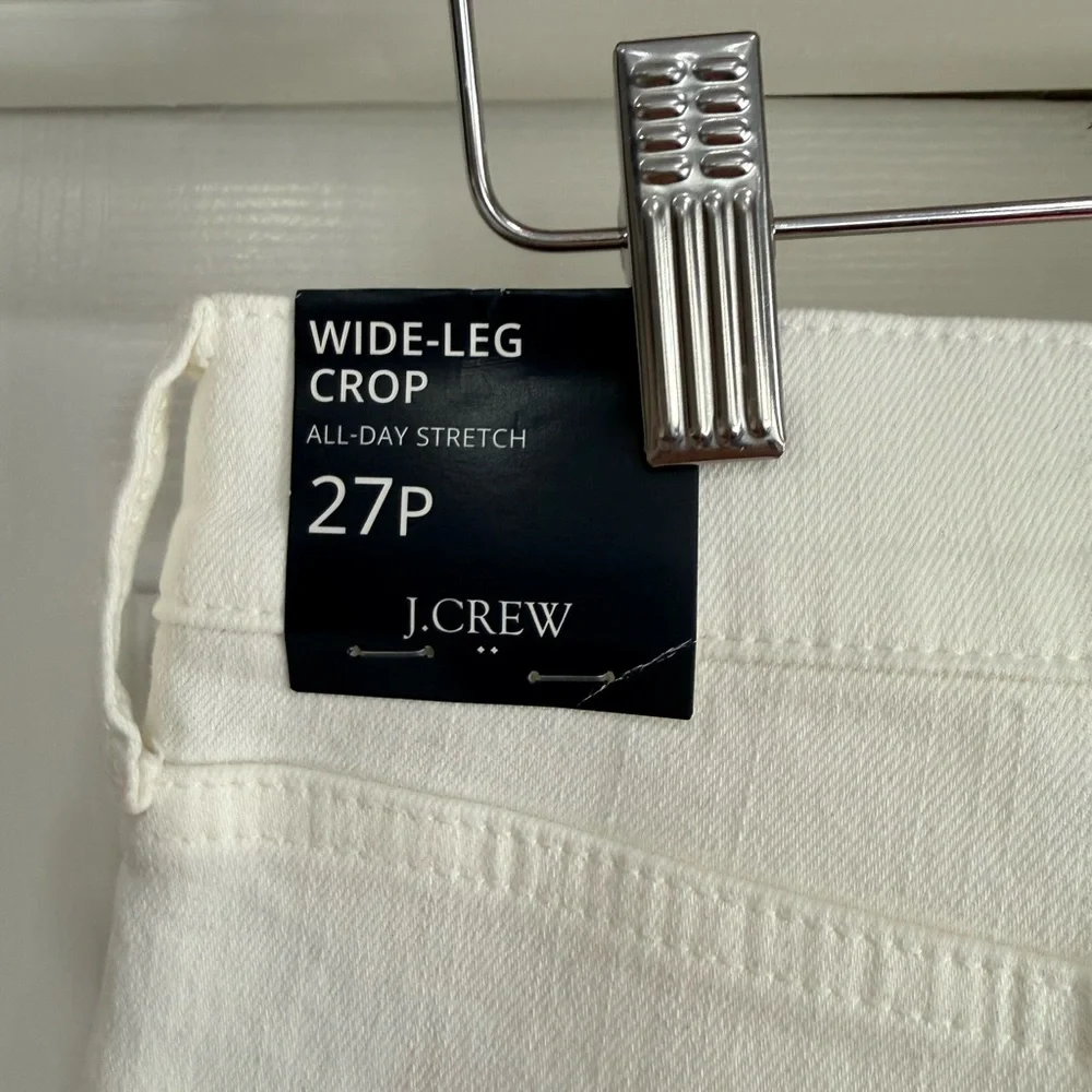 J. Crew White Wide-Leg Crop Jeans - Picture 8 of 14